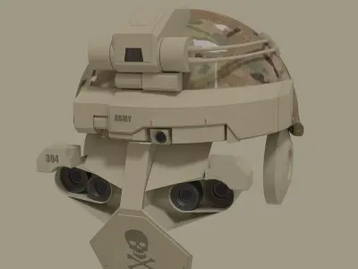 sci fi army helmet Low-poly 3D model