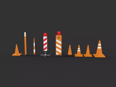 Traffic cone 3D model 13