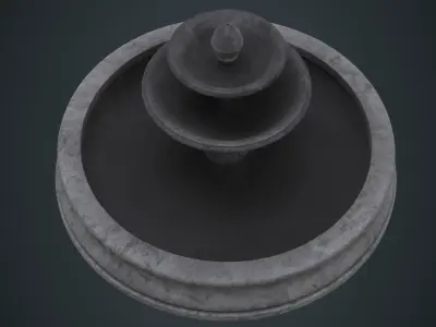 Fountain 1B Low-poly 3D model
