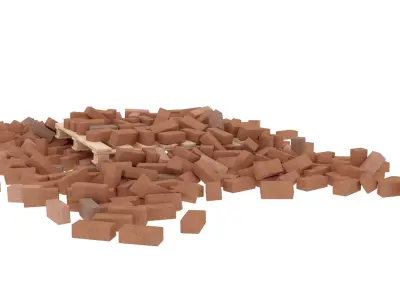 bricks pallet pile 3 3D model