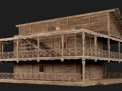 Old Wooden House 4K Textures GameReady 144 Low-poly 3D model