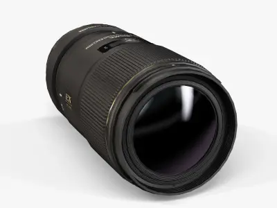 Sigma 150mm  2-8 DG Apo Macro HSM Lens Low-poly 3D model