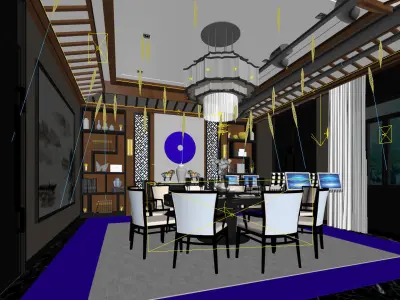 Business Restaurant - Coffee - Banquet  35 3D model