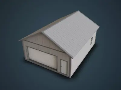 Pole Barn Garage - Exterior Only Low-poly 3D model
