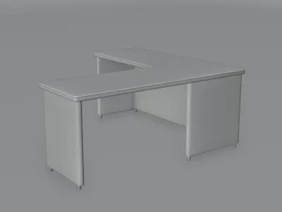 Retro Office Desk 4K and 2K Low-poly 3D model