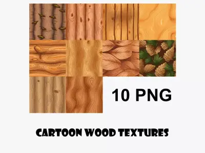 Cartoon Wood Textures Pack 23 - 10x PNG  Texture