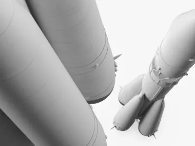  Multistage Space Rocket with Strap-On Boosters 