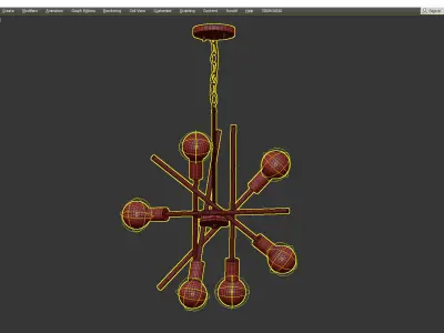 SCATTER BURST CHANDELIER Low-poly 3D model