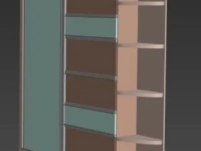 wardrobe with doors and drawers 3D model