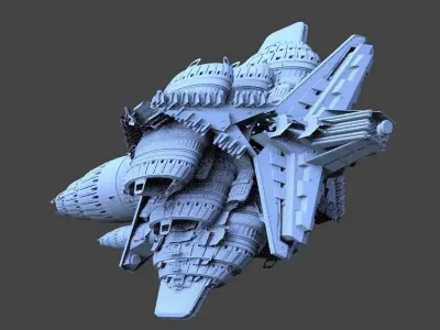 Star Freighter Base Ship design 8  3D model