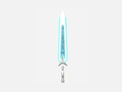 SciFi Sword B02 White Blue - Sci Fi Weapon Design Low-poly 3D model