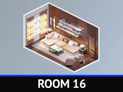 Room 16 Low-poly 3D model