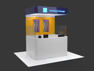 Currency exchange kiosk 3D model