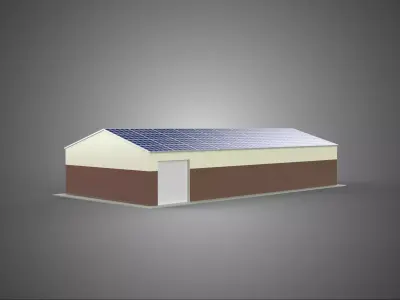 ROOF SOLAR PANEL POWERED WORKSHOP GARAGE WAREHOUSE STORAGE ROOM 3D model