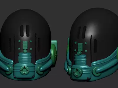 helmet high poly sculpt 3d printable ver 7 3D model 3D model 94