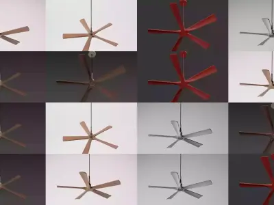 Various ceiling fan combinations 3D Model Pack