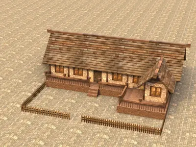 Medieval house sixteen 12 Low-poly 3D model