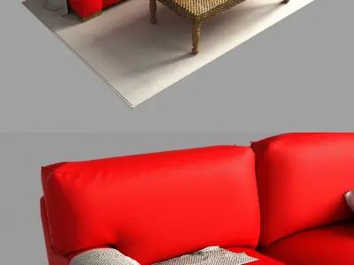 PB Comfort Square Arm Upholstered Sofa 3D model