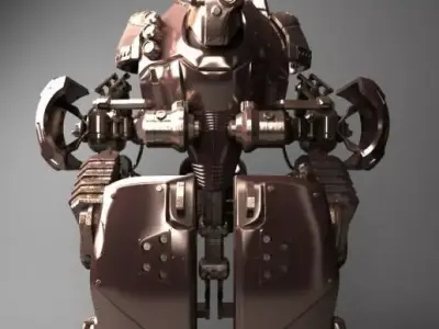 Silverback futuristic robot 3D model