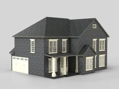 British House Design 11T1  Low-poly 3D model