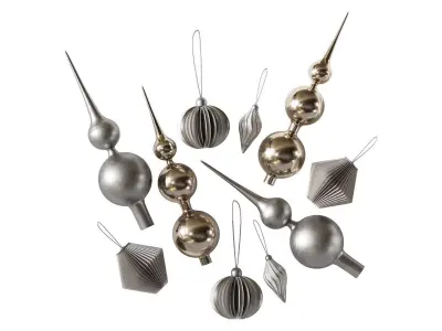 Set of Christmas tree decorations 3D model