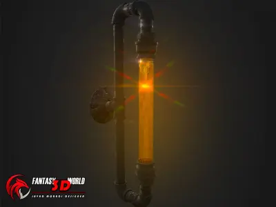 Lighting steampunk STL 6 3D model