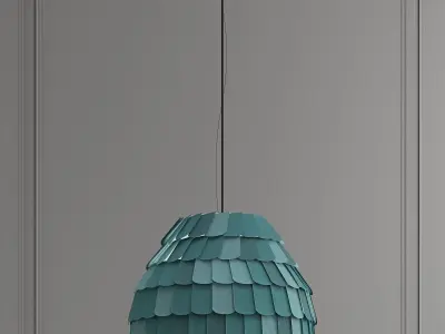 ROOFER teal shaded pendant light 3D model