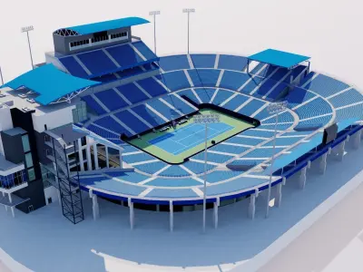 Lindner Family Tennis Center - Cincinnati Low-poly 3D model