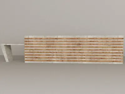 reception window with metal grids 3D model