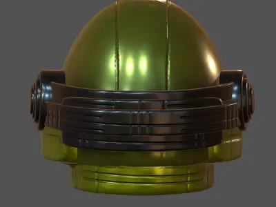Gas mask future helmet 3d model scifi Low-poly  Low-poly 3D model