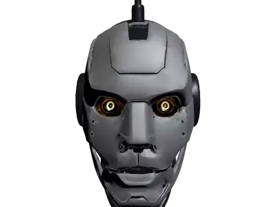 Futuristic SciFi Robot Head Model Low-poly 3D model
