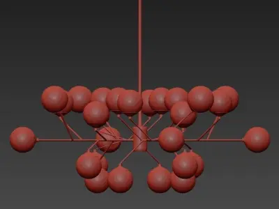 Dalls chandelier with balls hanging from it 3D model