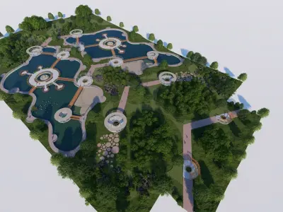 park-public park-Private Park Landscape 3D model