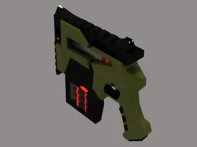 Concept sci-fi gun Low-poly 3D model