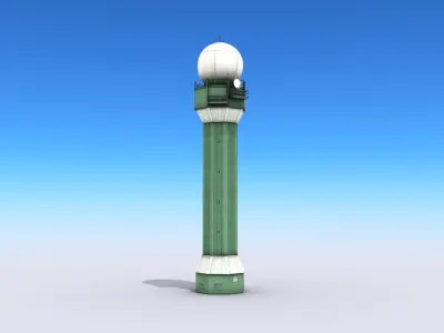 Weather Radar Tower Low-poly 3D model