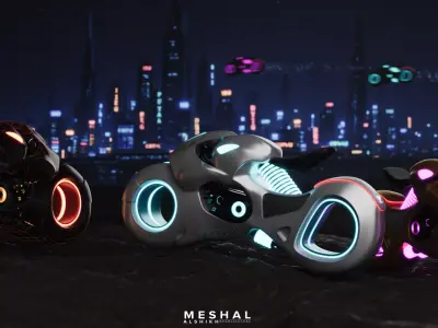 Futuristic science Fiction motorcycle   3D model