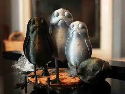   A little standing Porg 3D print model