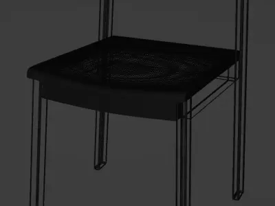 Small Stackable Wood Chair Low-poly 3D model