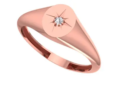 Solitaire Women Light Weight Band Ring 3D print model 23