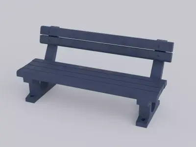 Station bench Low-poly 3D model