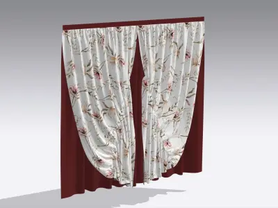 Curtain Low-poly 3D model