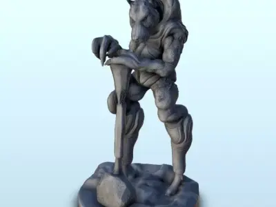 Alien warrior with dog head 9 - Future Sci-Fi SF Post apocalypti 3D print model