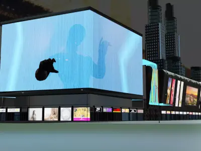City Mall with animated Spider man in 3D 3D model