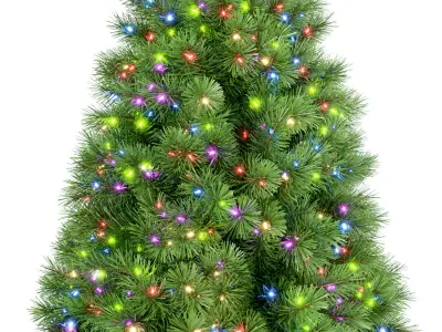 Christmas Tree 7 feet With Multicolor Lights 3D model