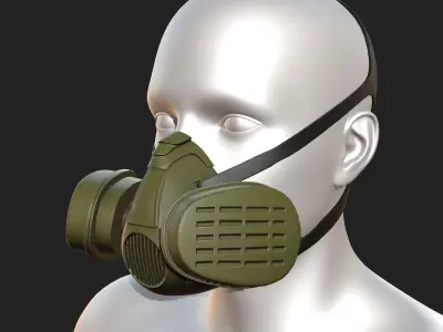 Gas mask millitary fantasy futuristic technology  Low-poly 3D model