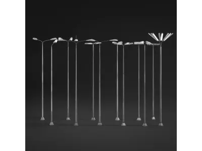 Street Lights Low-poly 3D model