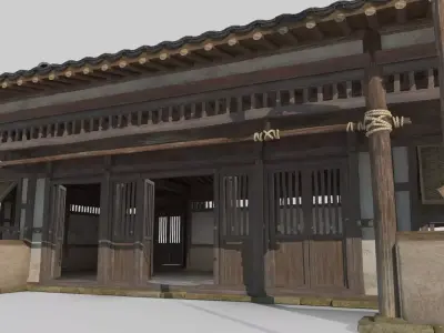 Asian Ancient Architecture Tavern Teahouse 3D model