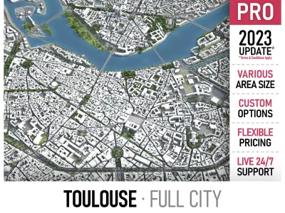 Toulouse Low-poly 3D model