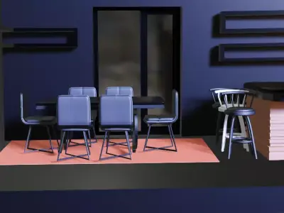 Dining Table Low-poly 3D model
