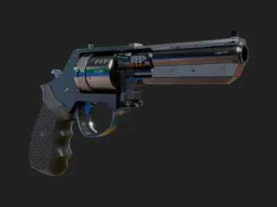 Revolver Sci-fi Gameready Low-poly 3D model